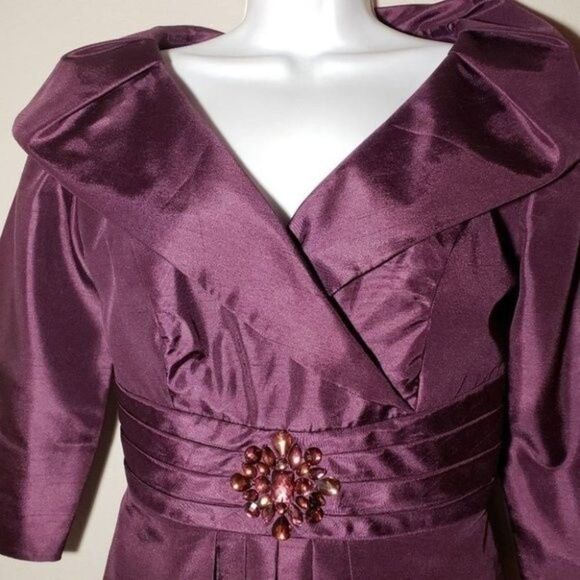 Jessica Howard evening dress in aubergine color size 6 - Picture 8 of 9